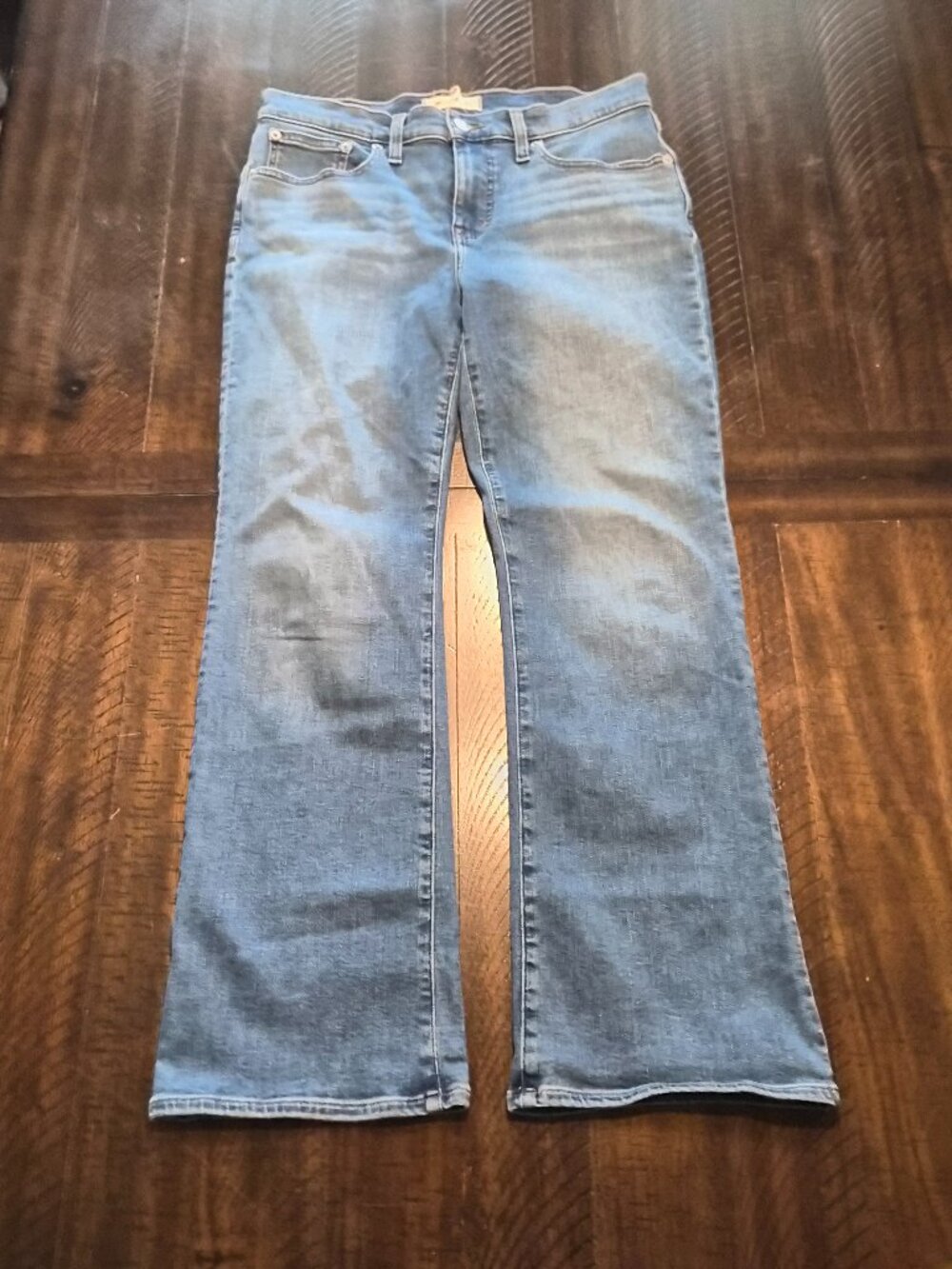 Madewell Mid Rise Kick Out Full Length Jeans Womens Size 29P Blue Denim G822